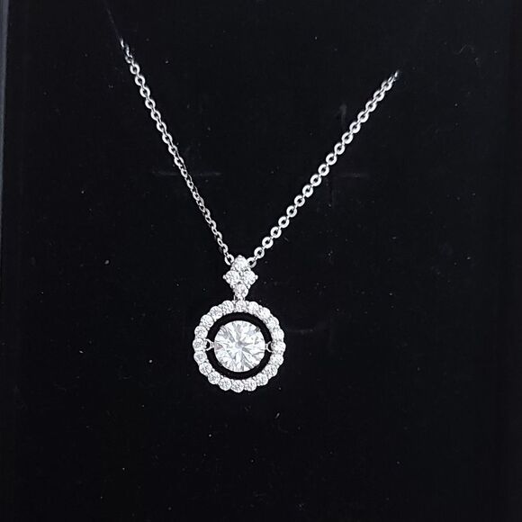 moissanite Jewelry - 1 Carat Dancing Moissanite Sterling Silver Necklace